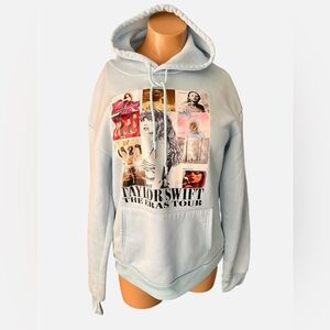 Taylor Swift Light Blue The Eras Tour Collage Hoodie